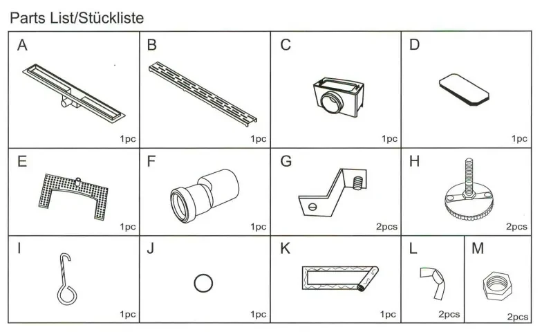 STABILO Sanitär Sprchový žľab s roštom 70 cm Columbia
