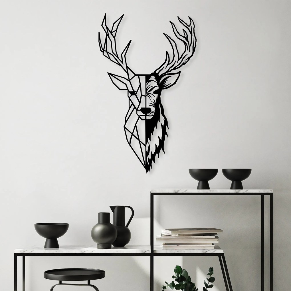 Nástěnná kovová dekorace Red Deer 2 černá
