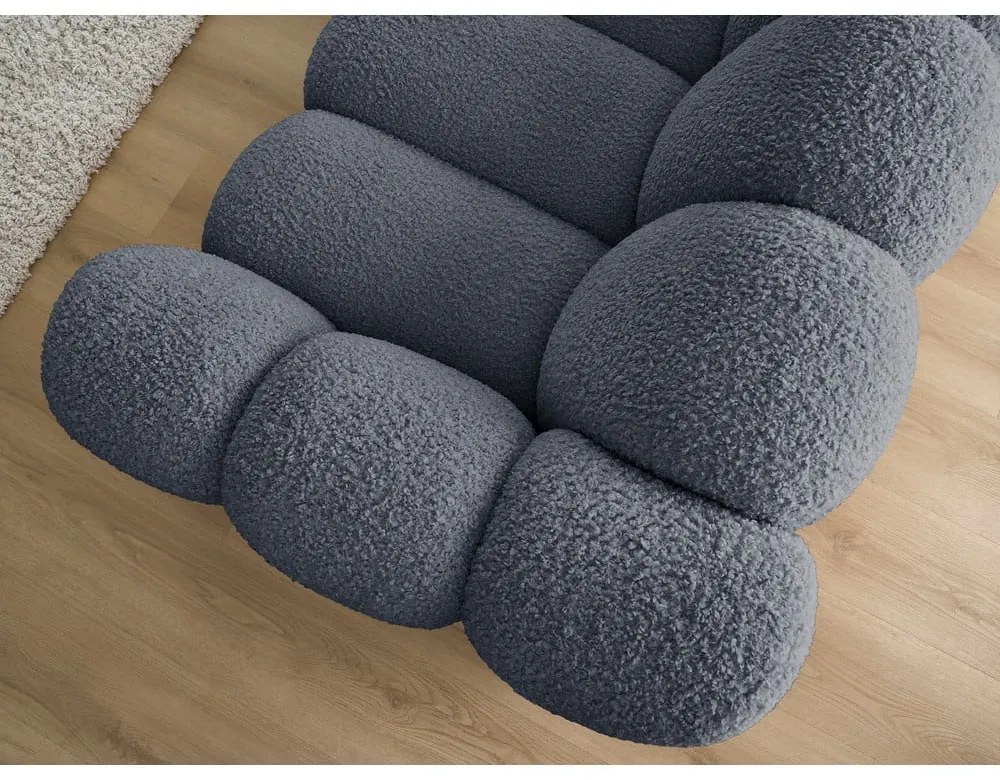 Tmavosivá pohovka z textílie buklé 232 cm Hippolyte – Bobochic Paris