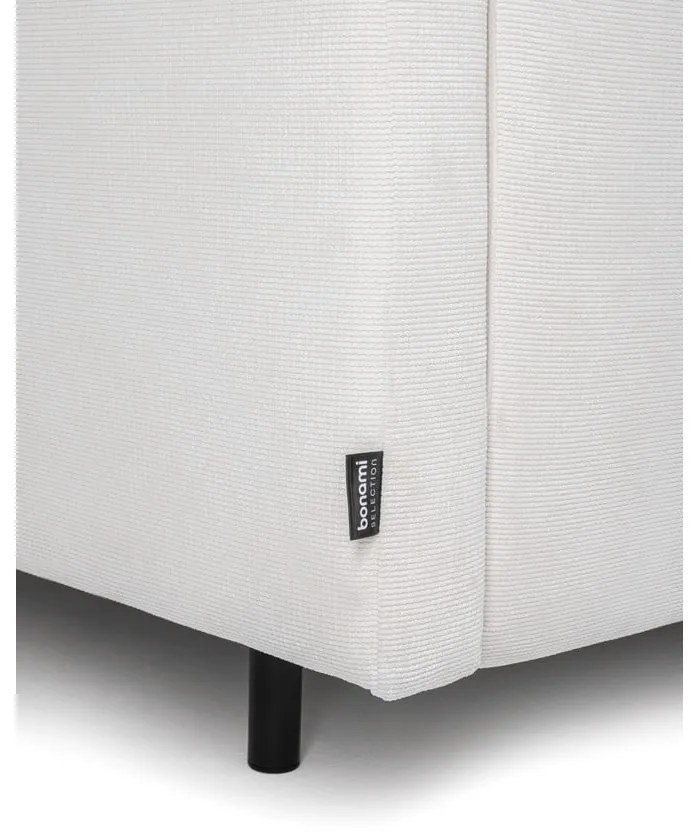 Biela menčestrová rozkladacia/s úložným priestorom pohovka 215 cm Bjork – Bonami Selection