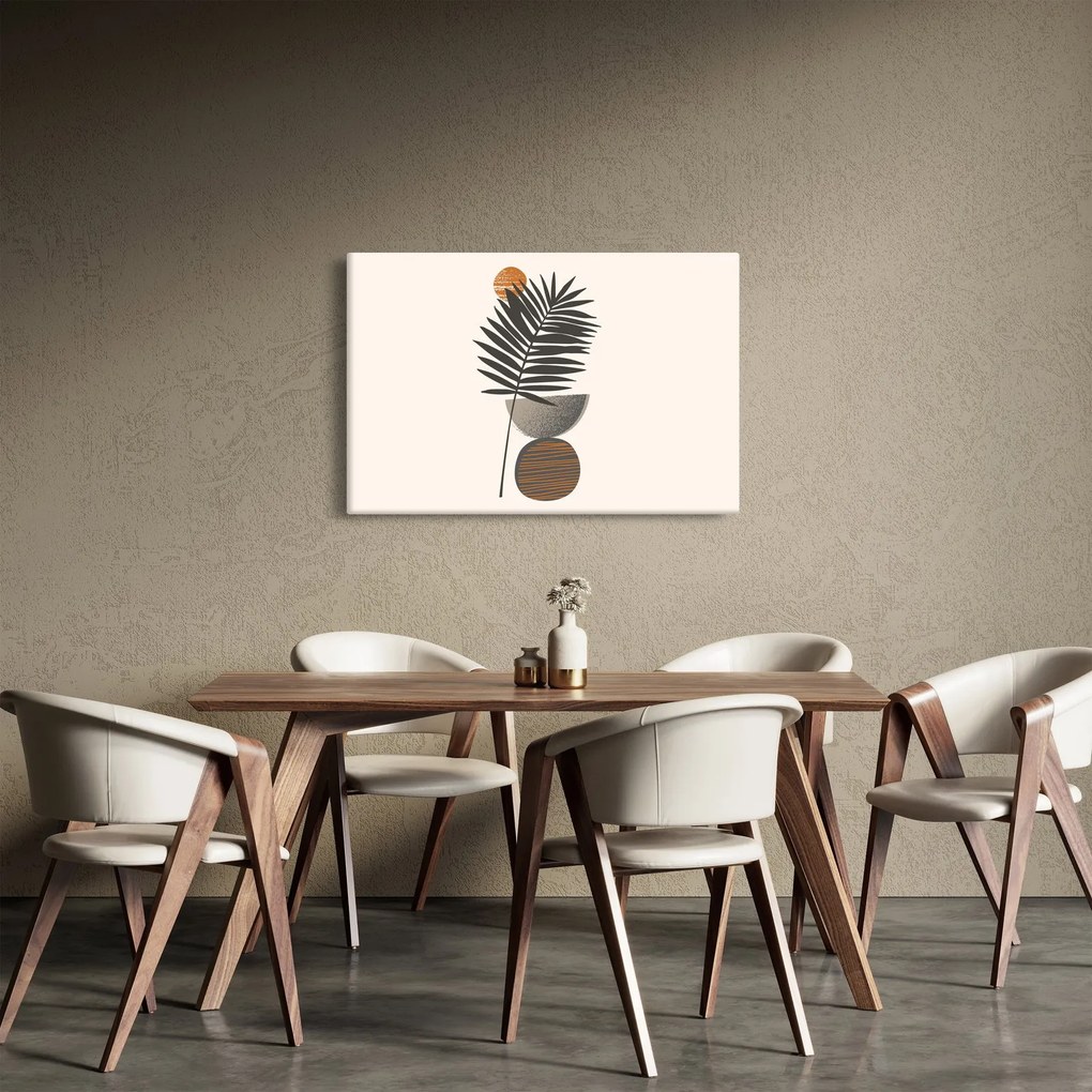 Obraz - Abstrakcia s palmovým listom (90x60 cm)