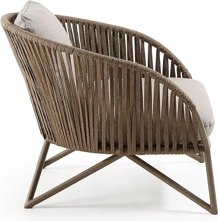 Svetlosivé/hnedé kovové záhradné kreslo Branzie – Kave Home