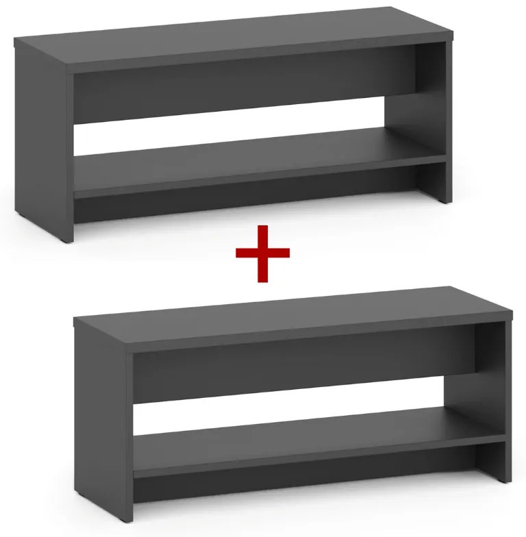 Šatníková lavica s policou na topánky 1+1 ZADARMO, zosilnená, 1000 mm, grafit