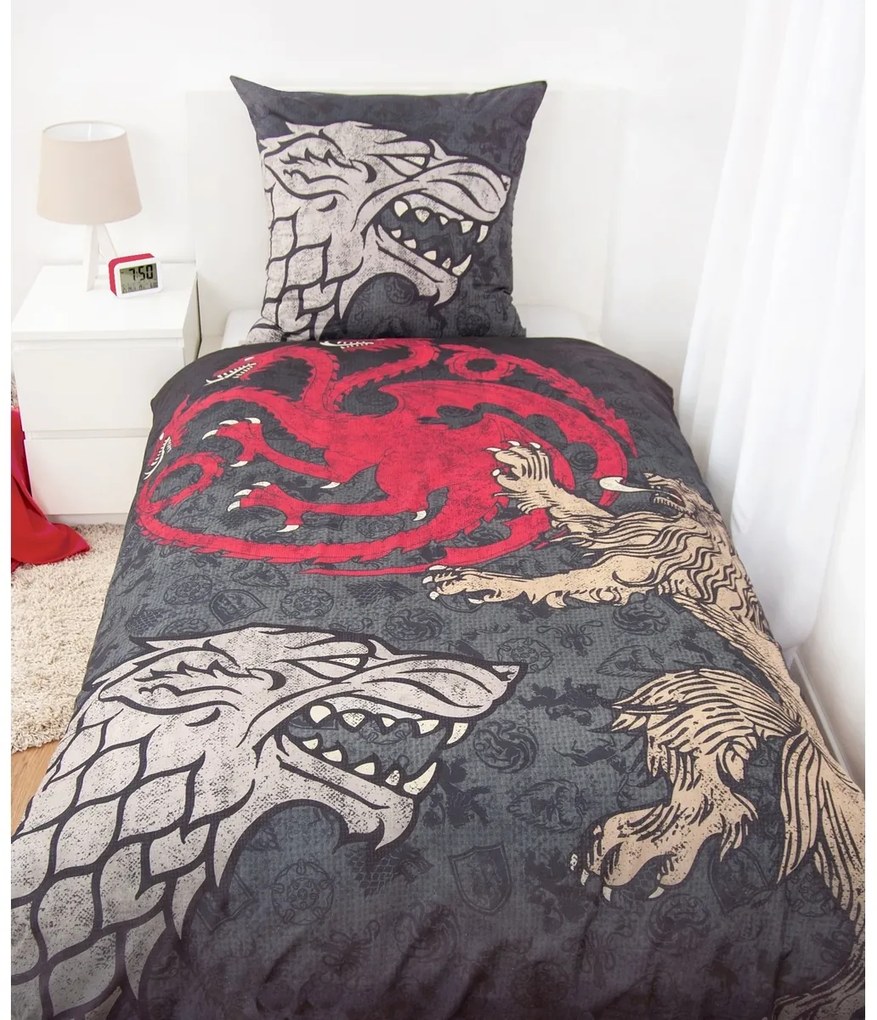 Bavlnené posteľné prádlo Herding Game of Thrones,135 x 200 cm, 80 x 80 cm