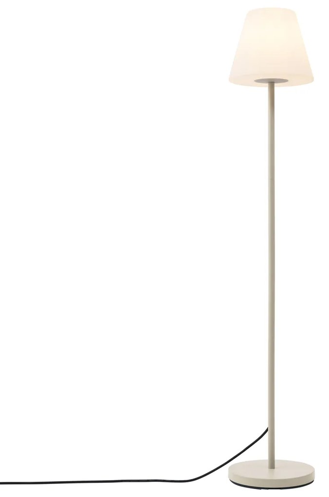 Vonkajšia stojaca lampa béžová s bielym tienidlom IP65 - Virginia