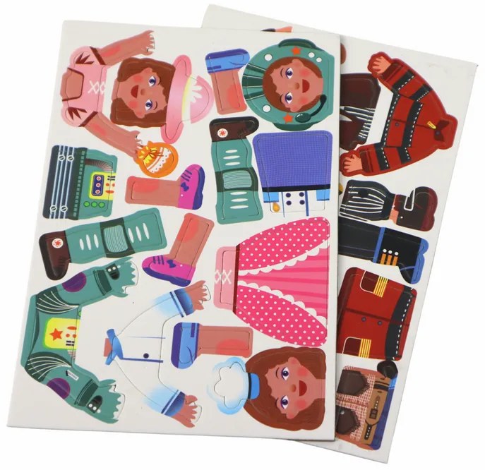 Lean Toys Sada edukačných magnetických puzzle – Kreslené postavičky