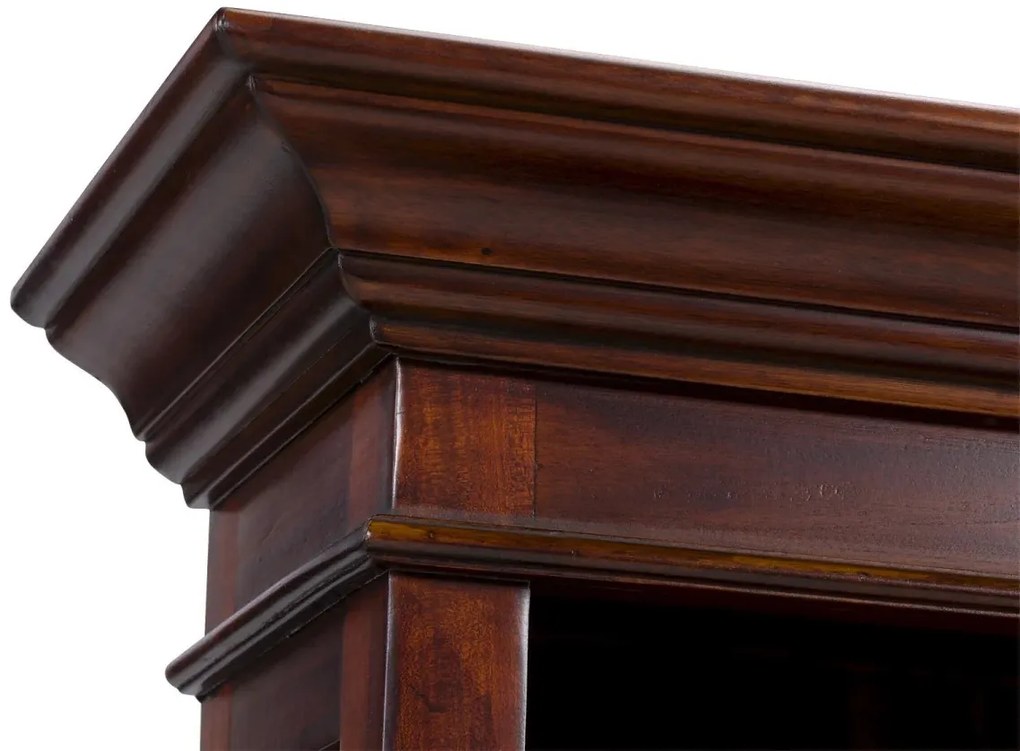 furniture-nabytek.cz - Masivní knihovna Cambridge I z mahagonu, lakovaná, hnědá – 168×34×210 cm
