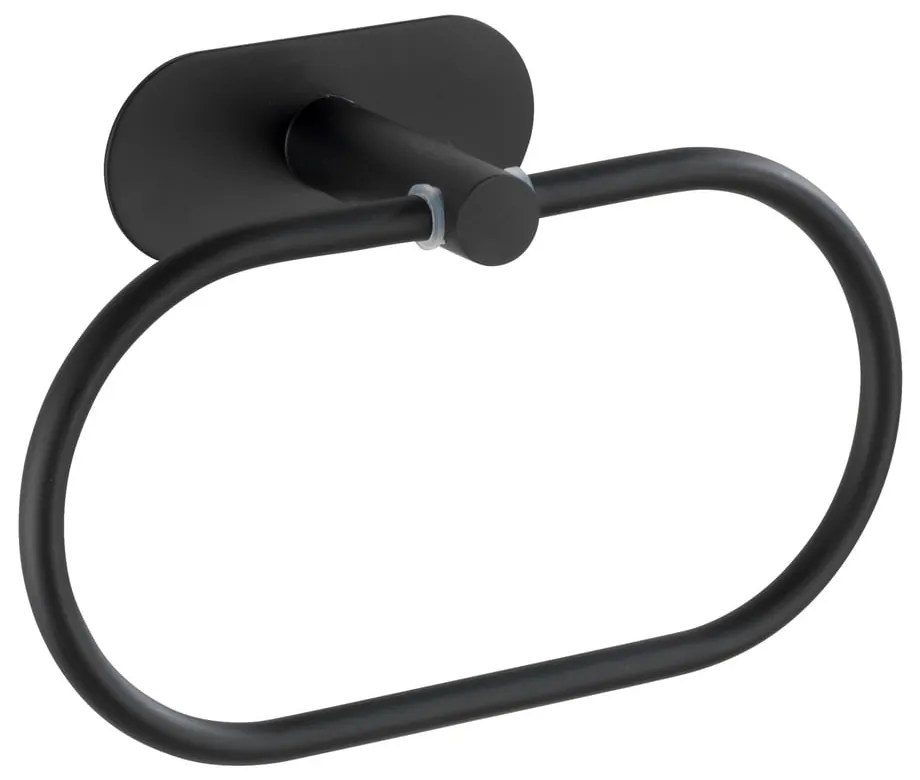 Antikoro matne čierny nástenný držiak na uteráky Wenko Orea Ring Turbo-Loc ®