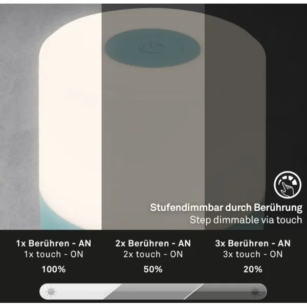 Briloner 7461010 - LED Stmievateľná nabíjacia stolná lampa LED/2W/5V IP44 modrá