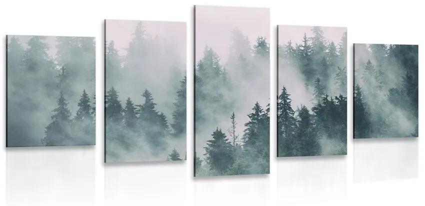 5-dielny obraz hory v hmle Varianta: 100x50