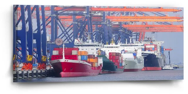 Sablio Obraz Lode v prístave - 110x50 cm