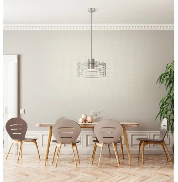 Eglo 43651 - Luster na lanku MILLIGAN 1xE27/40W/230V pr. 48 cm strieborná