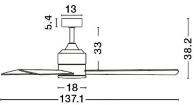 Stropný ventilátor Axel 137 čierny s diaľkovým ovládaním