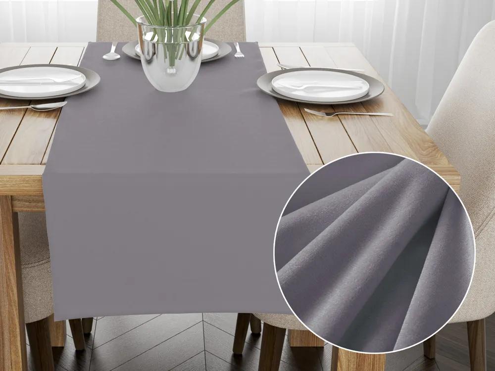 Biante Zamatový behúň na stôl Velvet Prémium SVP-013 Sivý 35x140 cm