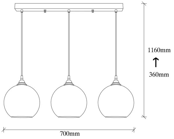 Luster na lanku GOLD 3xE27/40W/230V