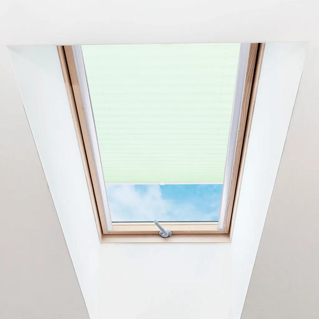 FOA Plisé roleta na strešné okná, Priesvitná, Svetlo zelená, P 020 , 100 x 80 cm
