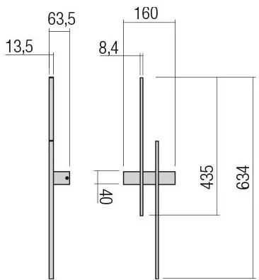 Redo 01-2747 - LED nástenné svietidlo TANGENT LED/13W/230V CRI 90 čierna