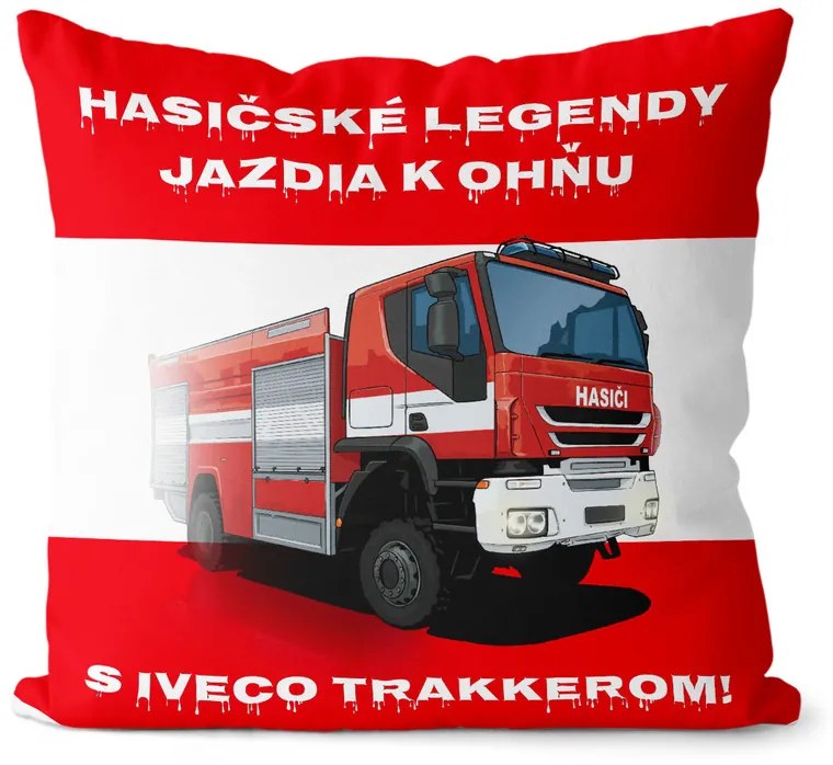 Vankúš Hasičské legendy – IVECO Trakker (Velikost: 40 x 40 cm)