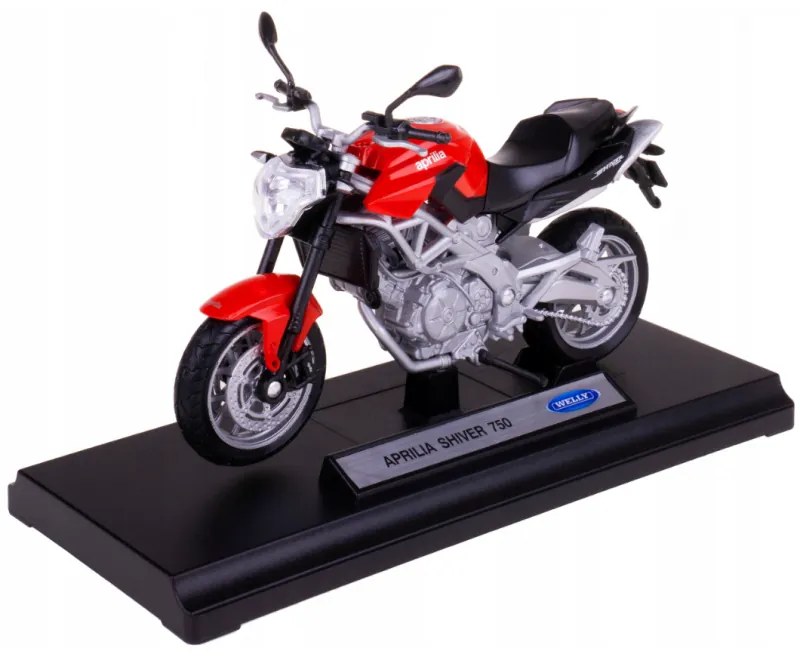 008690 Model motorky na podstave - Welly 1:18 - Aprilia Shiver 750