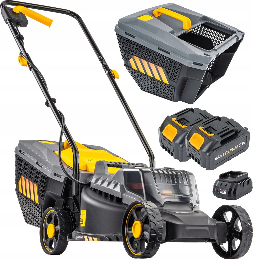 Akumulátorová Kosačka 21V 4AH Nabíjačka 2X Výkonná Batéria Kôš 30 L