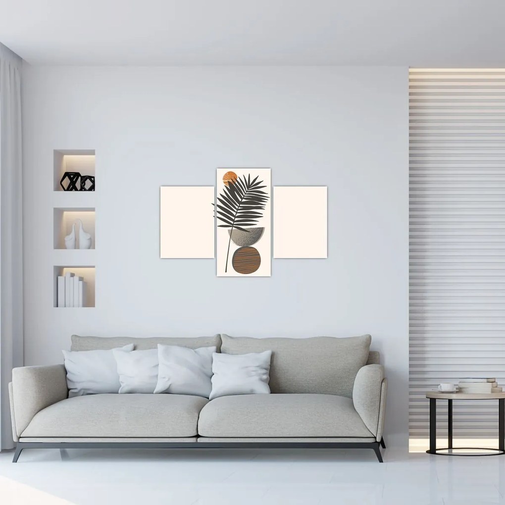 Obraz - Abstrakcia s palmovým listom (90x60 cm)