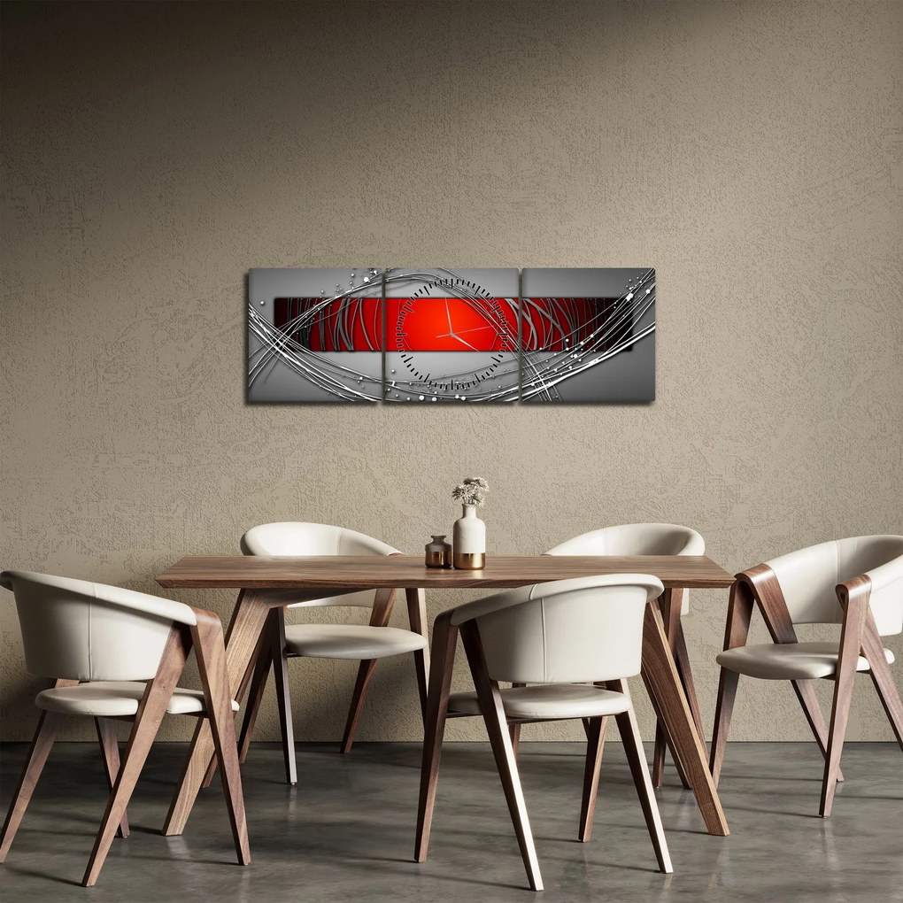 Abstraktný obraz (s hodinami) (90x30 cm)