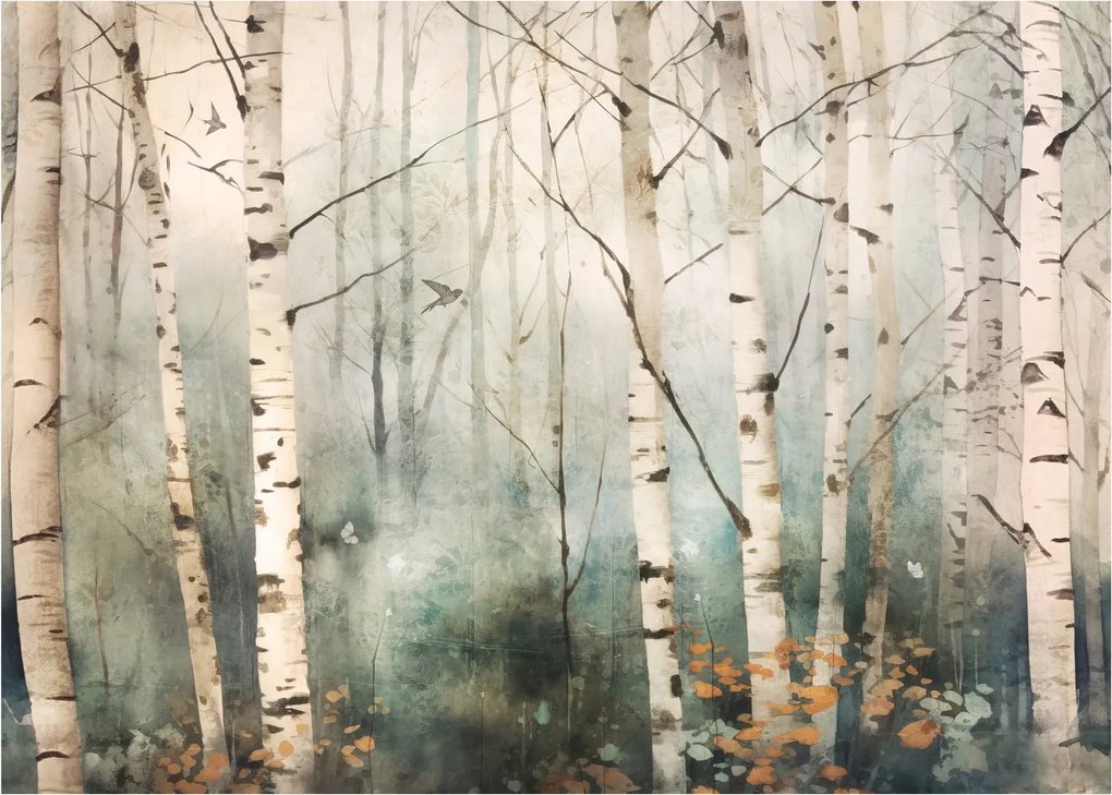 Sklenený obraz - Kresba lesného vzoru (70x50 cm)