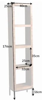Knižnica/Regál 42375 40cm Drevo Mango  - Komfort-nábytok