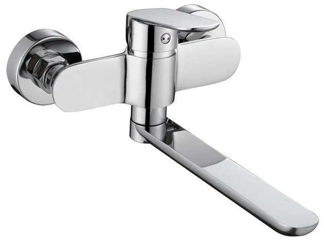 Mereo Mereo, Drezová nástenná batéria, Viana, 150 mm, s ramienkom plochým rovným 200 mm, chróm, MER-CBE30201
