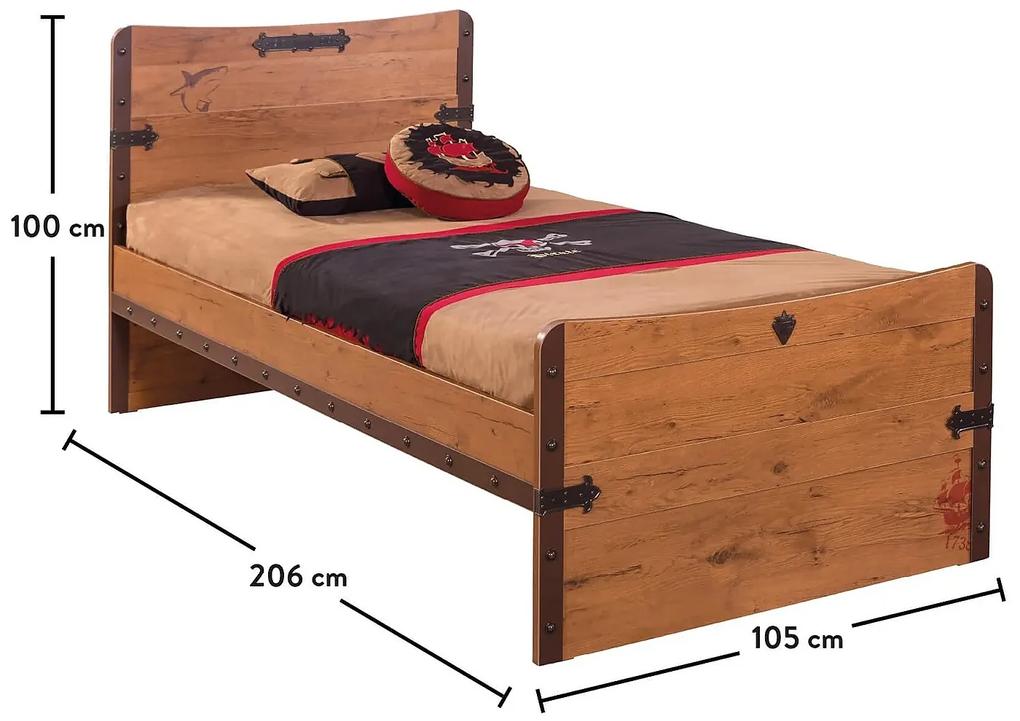 Detská posteľ Jack 100x200cm - dub lancelot