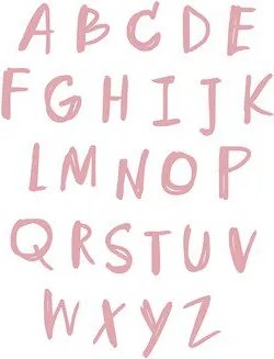 Plagát Ružová Abeceda 30x40