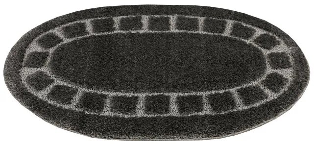 Kúpeľňový koberček Ocean tmavosivý ovál