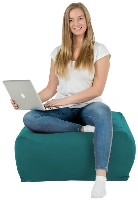 Plyšová taburetka modrá