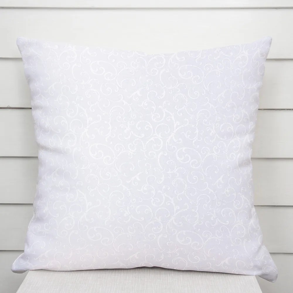 Biante Dekoračná obliečka na vankúš TF-078 Ornamenty - studená biela 30 x 50 cm