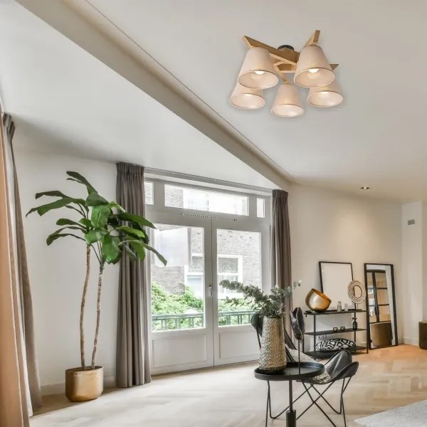 Prisadený luster ANTONIO 5xE14/40W/230V dub