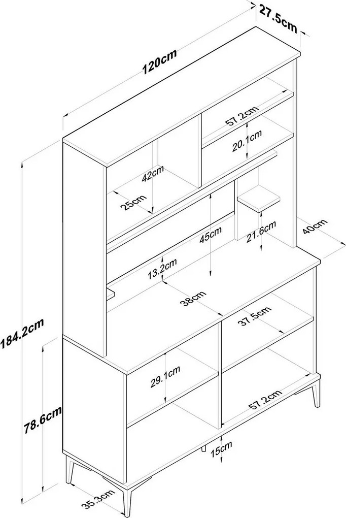 Skriňa Javy Walnut and White