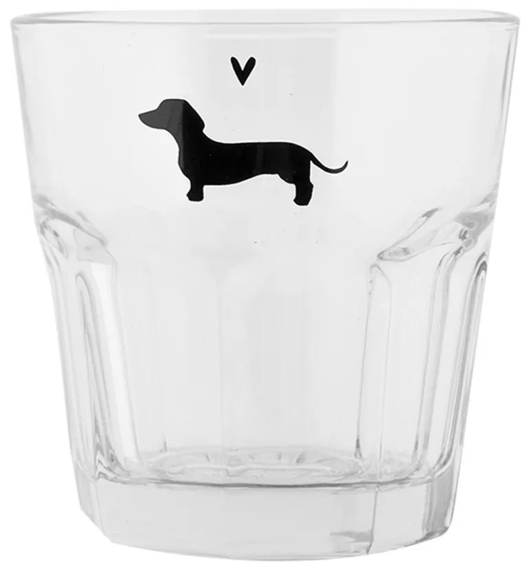 Pohárik na vodu s jazvečíkom a srdiečkom Dog&Cat - Ø 8*8 cm / 200 ml