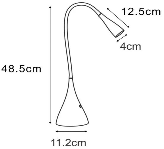 Lucide 18650/03/30 - LED Stmievateľná stolná lampa ZOZY LED/4W/230V čierna