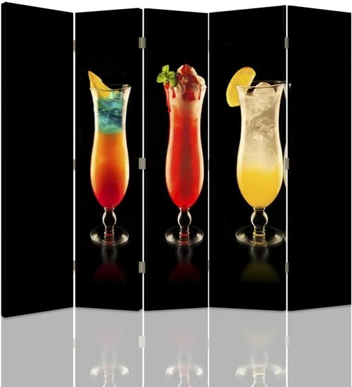 CARO Paraván - Cocktails | päťdielny | jednostranný 180x150 cm