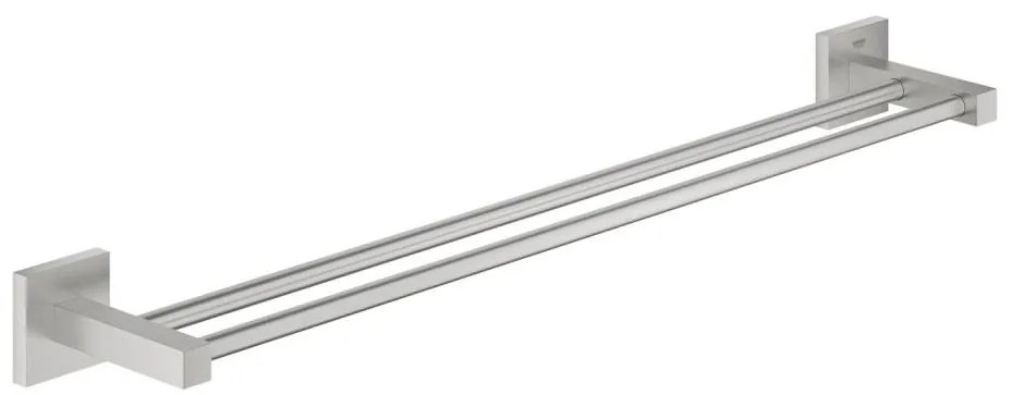 GROHE 41104DC0 - Dvojitý držiak na uteráky QUICKFIX START CUBE 654 mm nerezová oceľ