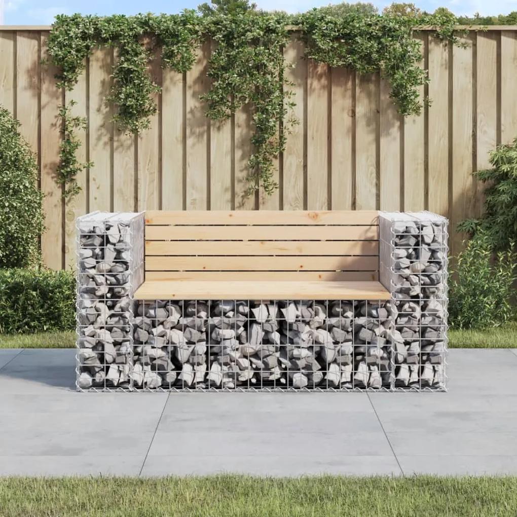 Záhradná lavička gabiónový dizajn 143x71x65,5cm masív. borovica 834377