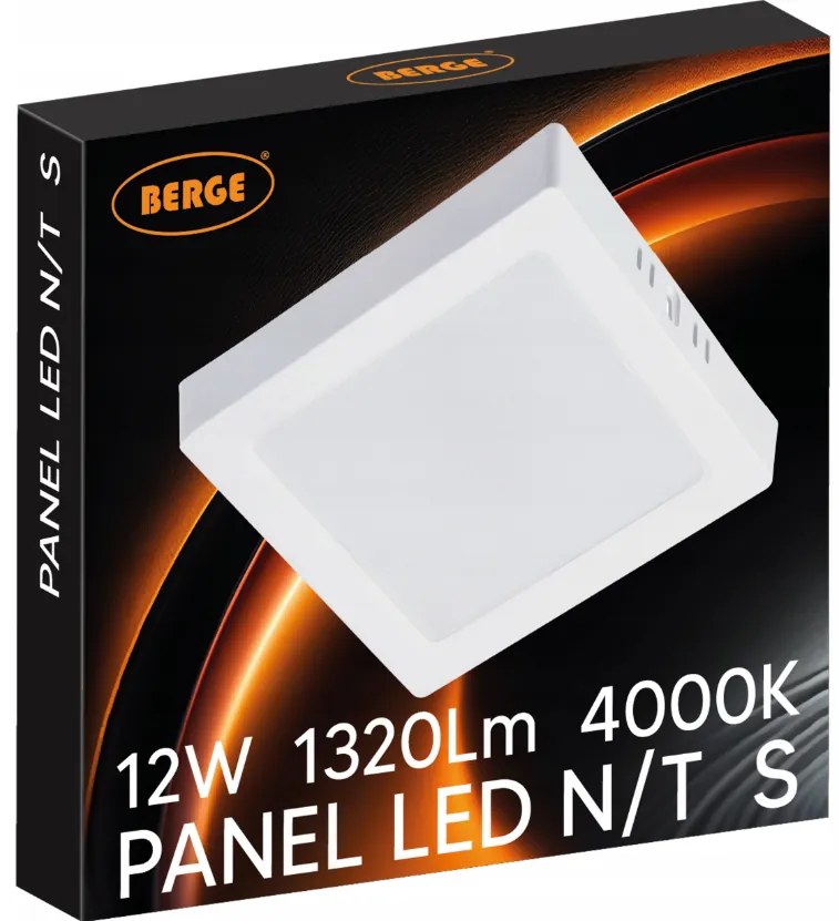 BERGE Prisadený štvorcový LED panel 12W - 1320lm - neutrálna farba