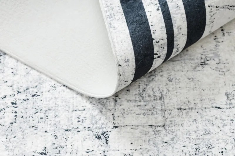 Dywany Łuszczów, Kusový koberec ANDRE Frame 1023, 160x220, biela, šedá, chodba / predsieň