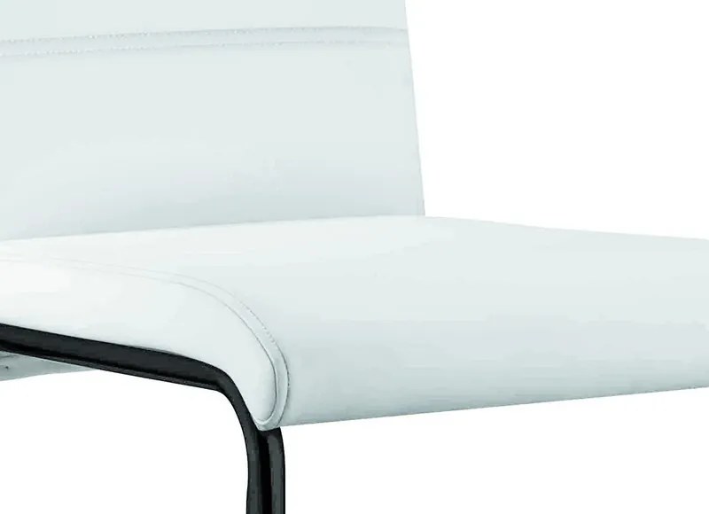 Jedálenská stolička Queens, biela ekokoža