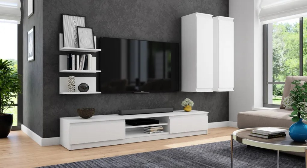 TV stolík Carlos, biely, 175 cm