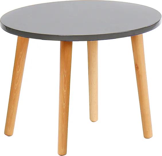 Príručný stolík, sivá/natural, BAZZY 3