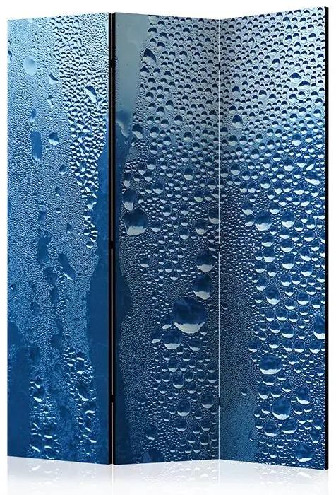 Paraván - Water drops on blue glass [Room Dividers]
