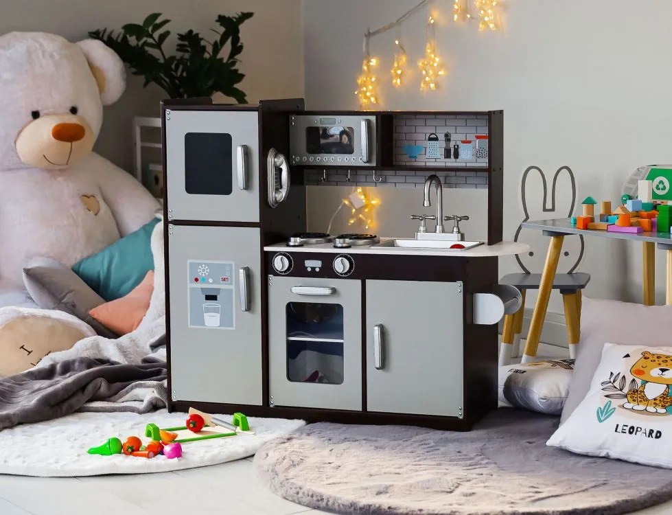 Veľká drevená RETRO kuchynka + príslušenstvo