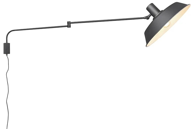 Nástenná lampa čierna nastaviteľná so spínačom - Danielle