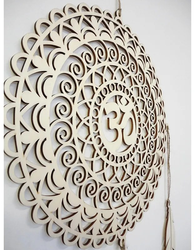 Drevený lapač snov OM Mandala - Boho dekorácia na stenu I SENTOP PR0001